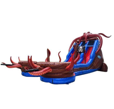 Vente château gonflable toboggan aquatique pirate