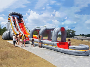 Vente château gonflable toboggan aquatique Fire Speed