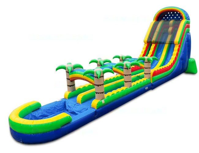 Vente château gonflable toboggan aquatique tropical slide