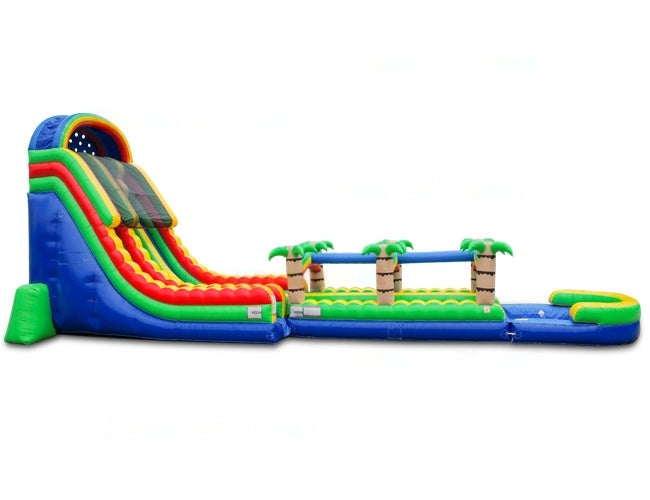 Vente château gonflable toboggan aquatique tropical slide