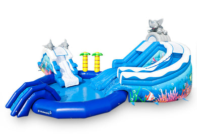 Vente château gonflable géant aquatique dauphin