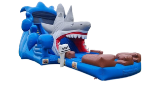 Vente château gonflable toboggan aquatique requin