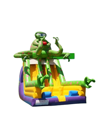 Vente château gonflable toboggan Monstre vert