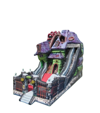 Vente château gonflable toboggan Le Manoir d'halloween