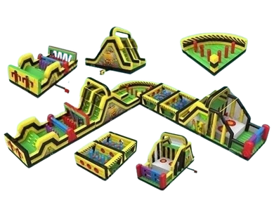 Vente château gonflable parcours d'obstacles en L