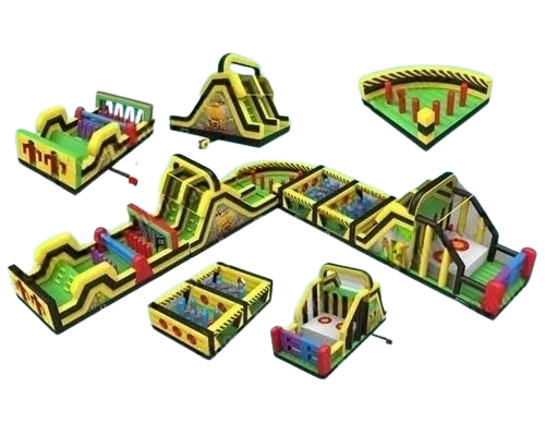 Vente château gonflable parcours d'obstacles en L