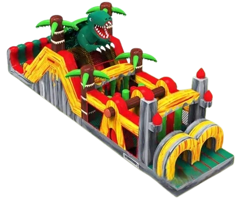 Vente château gonflable parcours d'obstacle dinosaure