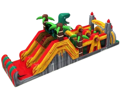 Vente château gonflable parcours d'obstacle dinosaure
