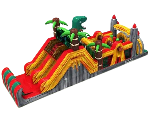 Vente château gonflable parcours d'obstacle dinosaure