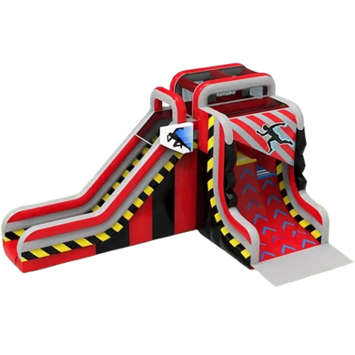 Vente château gonflable toboggan Mur warrior