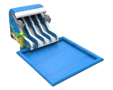 Vente château gonflable toboggan aquatique Océan