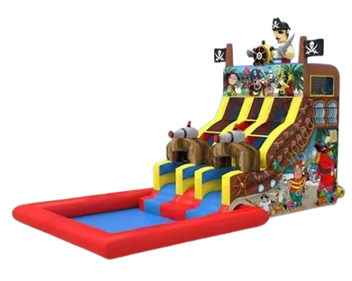 Vente château gonflable toboggan aquatique pirates