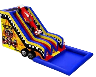 Vente château gonflable toboggan aquatique Cars world