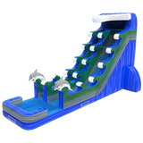 Vente château gonflable toboggan aquatique dauphins