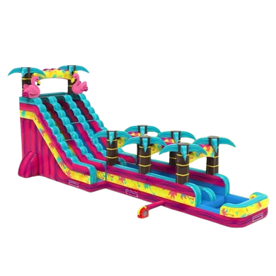 Vente château gonflable toboggan aquatique  flamingo