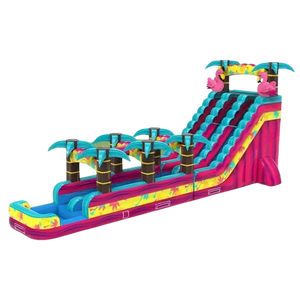 Vente château gonflable toboggan flamingo
