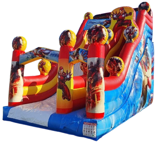 Location château gonflable toboggan Iron-man