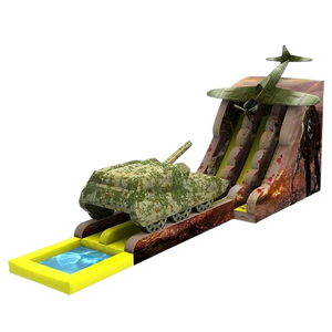 Vente château gonflable toboggan aquatique militaire