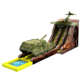 Vente château gonflable toboggan aquatique militaire